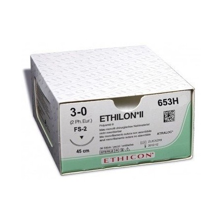 Nevpojni šiv Ethicon Ethilon 653H z iglo 3/8 19 mm USP 3/0 črn - 1 kos.