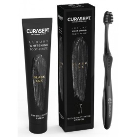 Curasept Black Luxury Whitening zobna pasta 75 ml + zobna ščetka
