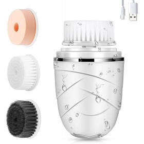 Spazzola per la Pulizia del Viso 3 in 1 Bianco