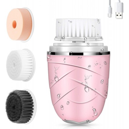 3-in-1 Facial Cleansing Brush Pink