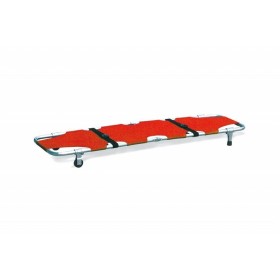 Brancard Pliant En Aluminium Anodisé - Avec 2 Pieds Et 2 Roues