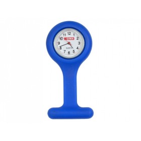 Montre d'infirmière - ronde - bleue