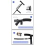 Anteamed Foldable Walking Stick with LED Light & Height Adjustable