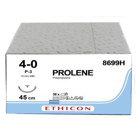 ethicon prolene blå monofilament sutur - 4/0 nål 13 mm p-3 - förp. 36 st.