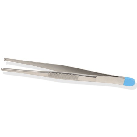 Pinza medicazione chirurgica sterile - retta - 13 cm, 1x2 denti - conf. 25 pz.