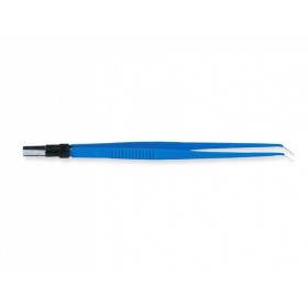 Kleszczyki bipolarne zakrzywione 18 cm - końcówki 0,3 mm
