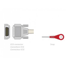 EKG-Patientenkabel 2,2 m - Snap - Kompatibel Biocare, Edan, Nihon, Andere