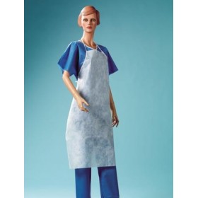 Tablier non tissé en polyéthylène imperméable avec bavette - 100 pièces