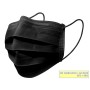 Gisafe filterend chirurgisch masker 98% 3-laags type IIR met elastische banden - volwassenen - zwart - doos - pak 50 stuks.