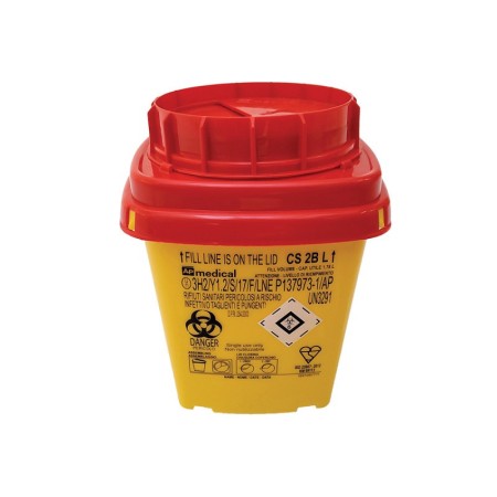 Contenitore rifiuti taglienti linea cs - 2 litri - conf. 60 pz.