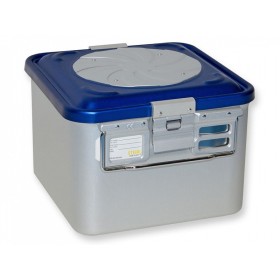 Conteneur avec petite valve h200 mm - perforé bleu