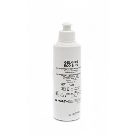 Transparent gel för ultraljud och pulserande ljus G008 - 260 ml flaska
