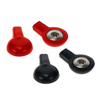 Globus - Pachet de 4 adaptoare de 2 mm (pentru electrozi cu clip) / ambalaj blister 2 roșii 2 negre