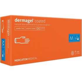 DERMAGEL gecoate poedervrije latex handschoenen - pack 100 stuks