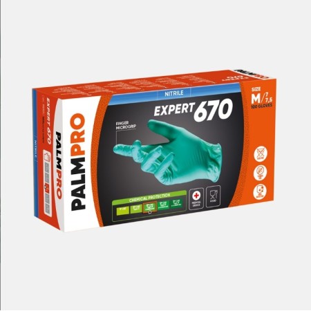 EMNG grüne puderfreie Nitrilhandschuhe - PALMPRO EXPERT 670 - 100 Stk.