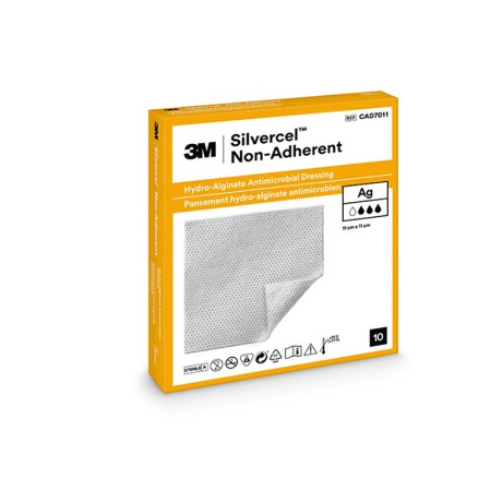 Silvercel 3m medicazione antimicrobica non aderente in idroalginato con argento 11x11 cm - conf. 10 pz.