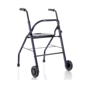 Rollator Pieghevole In Acciao Verniciato - 2 Ruote - Con Seduta E Cestino - Zeus