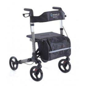 Klappbarer Rollator aus grau lackiertem Aluminium – Ocean 2.0