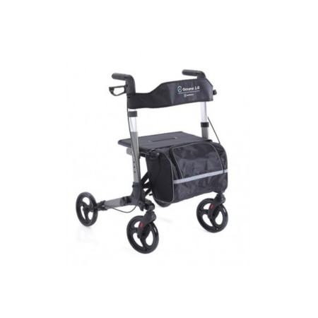 Rollator Pliant En Aluminium Peint Gris - Ocean 2.0