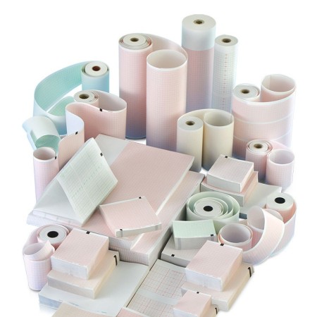 ECG thermisch papier 210x280 mm x 100 - oranje raster pack - 1 doos