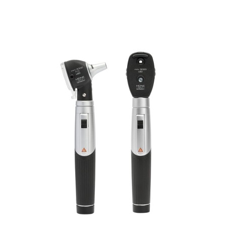 Set mini 3000 LED - Oftalmoscopio + Otoscopio (F.O.) + 2 Manici a batterie