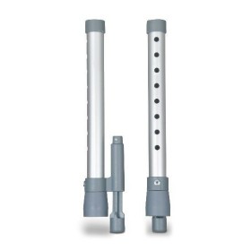 Coppia di gambe per deambulatori con puntali con sistema autobloccante, Prodotto Grigio