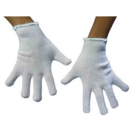 Guanti in cotone - misura 8- bianchi, polsino bianco - conf. di 400 paia prezzo ingrosso