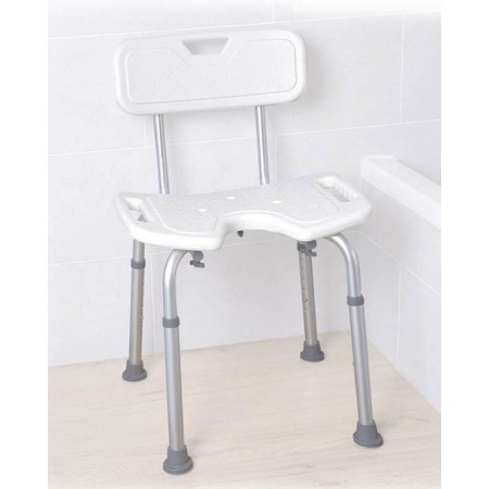 Mopedia Asiento de baño en forma de U con respaldo