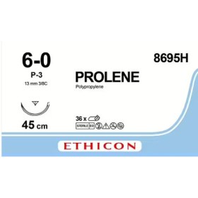 Sutura monofilamento ethicon prolene blue - 4/0 ago 13 mm p-3 prime mp - conf. 36 pz.