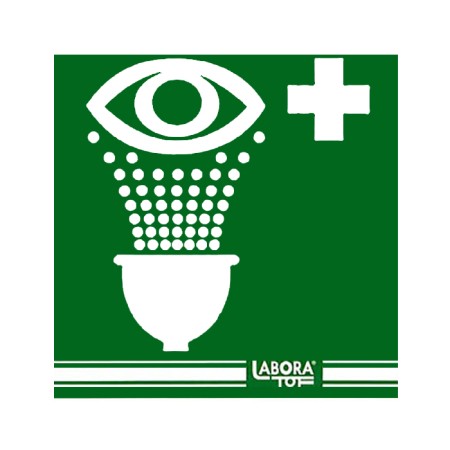 Cartello PP verde per doccette lavaocchi