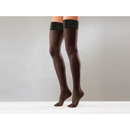 Calza autoreggente - xl - media compressione - nera - 1 paio