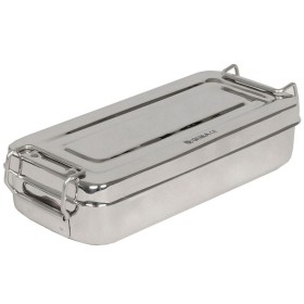 Scatola acciaio inox - 20x10x5 cm - con manici - 1 pz.