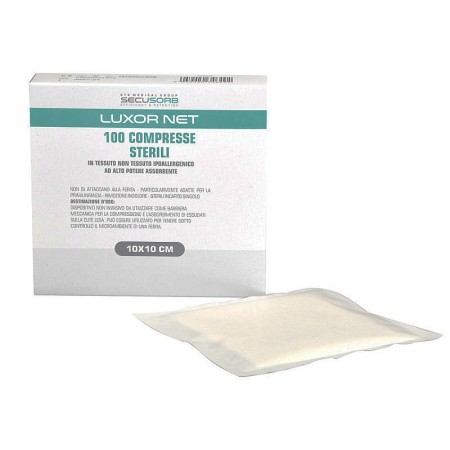 Non-woven gauze 10x10 cm - 4 bags of 25 - pack 60 pcs.